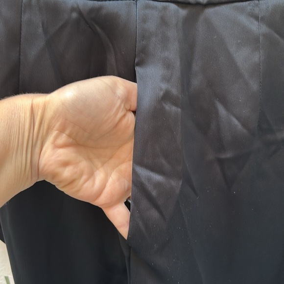 H&M Black Satin One-Shoulder Rhinestone Jumpsuit Small NWT - Picture 8 of 9